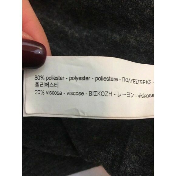 Zara Womens Solid Charcoal Gray Long Sleeve Cold Shoulder Sweater  Top Small - Picture 6 of 6